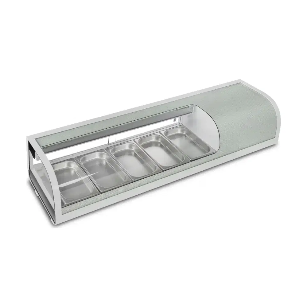 Marchia 53" Refrigerated Sushi Display Case with (5) 1/3 Pans, 110V, 1 Year Warranty