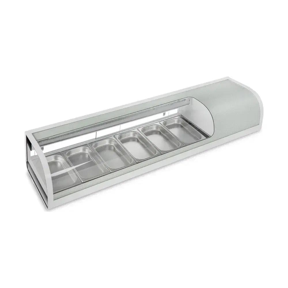 Marchia 60" Refrigerated Sushi Display Case with (6) 1/3 Pans, 110V, 1 Year Warranty