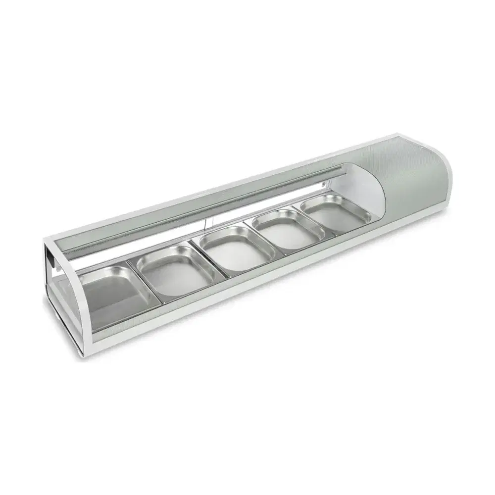 Marchia 70" Refrigerated Sushi Display Case with (5) 1/2 Pans, 110V, 1 Year Warranty