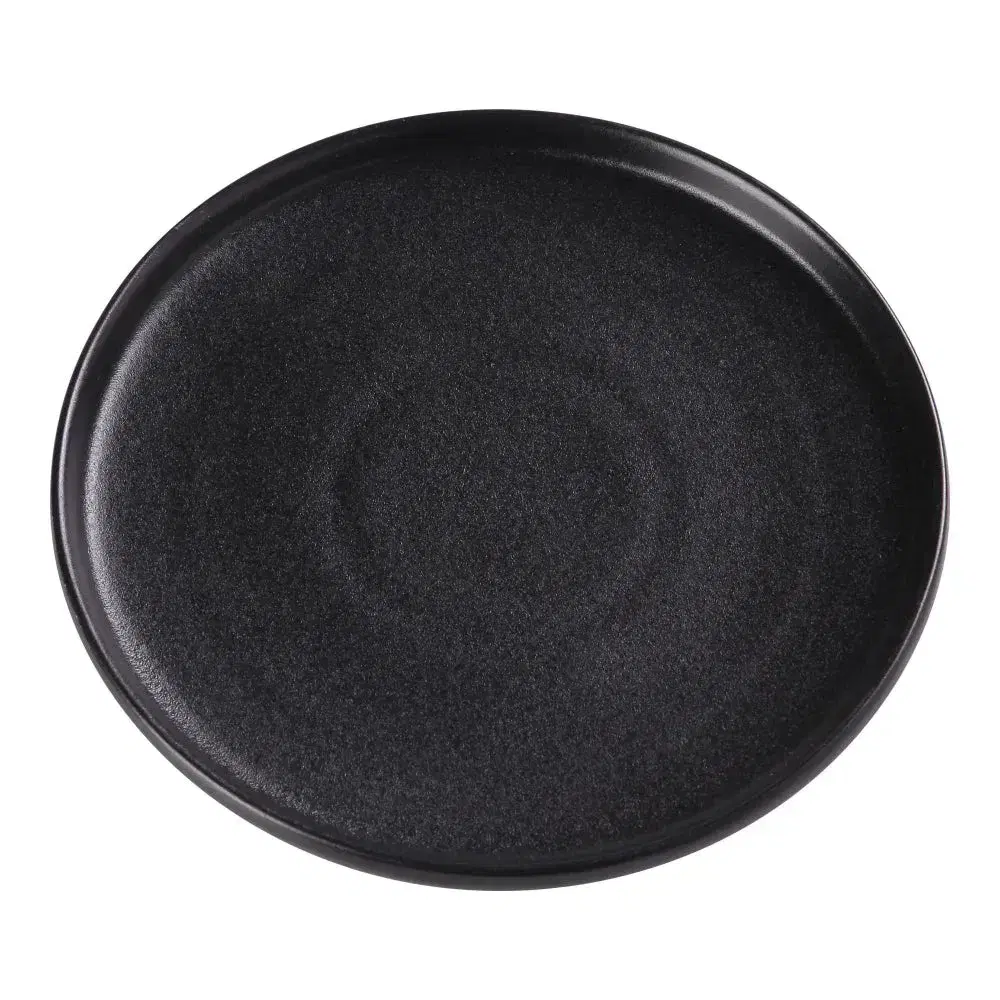 Yanco NB-108 8" Round Plate with Upright Rim, Black Chinaware