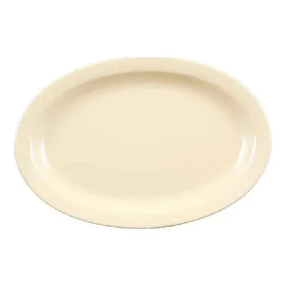 Thunder Group NS510T Melamine Narrow Rim Platter, Nustone Tan, 9-1/2" x 6-3/4"