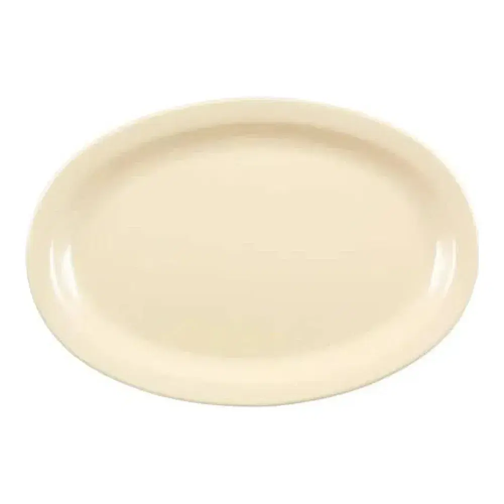 Thunder Group NS512T Melamine Narrow Rim Platter, Nustone Tan, 11-1/2" x 8"