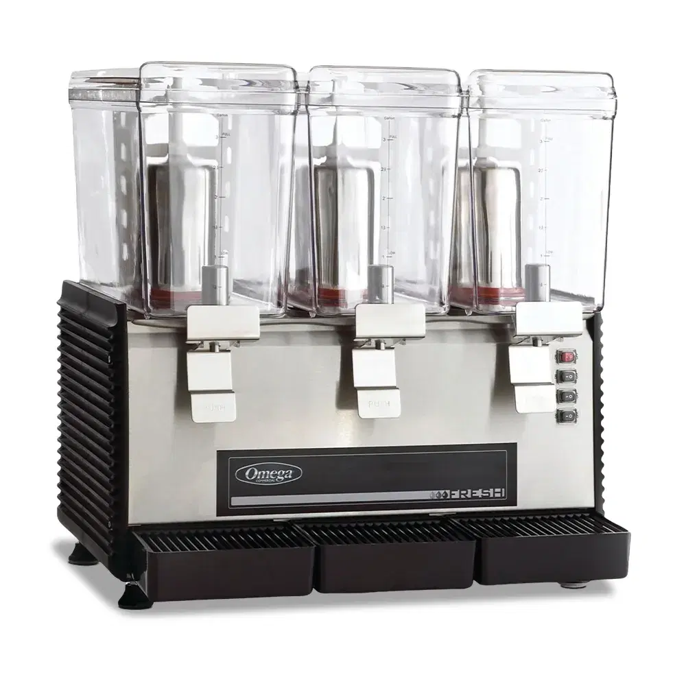 Omega OSD30 Commercial Drink Dispenser, Triple 3-Gallon Bowl, 500W