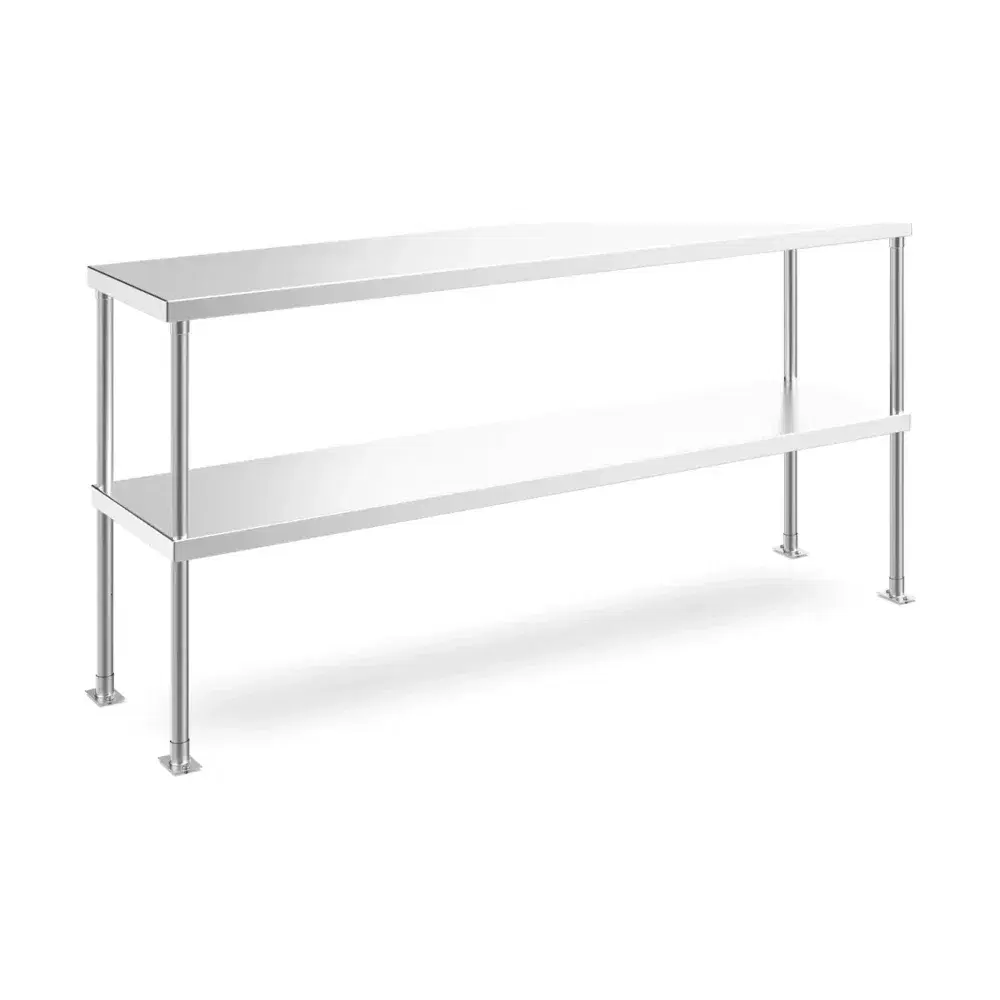 Prepline 14" x 36" x 32"H Stainless Steel Double Deck Overshelf