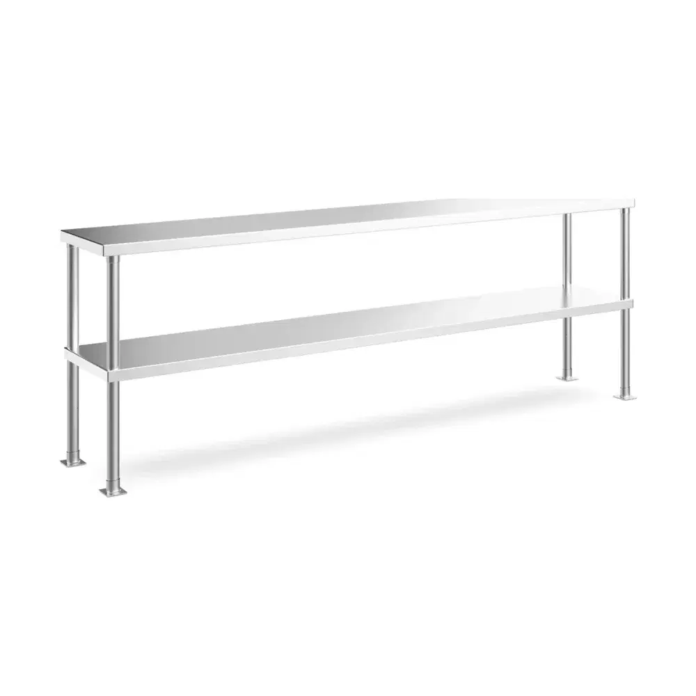 Prepline 14" x 72" x 32"H Stainless Steel Double Deck Overshelf