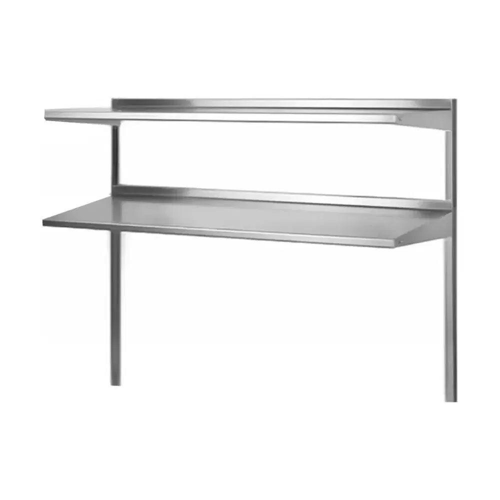 Prepline 14" x 45" x 47"H Stainless Steel Double Deck Overshelf