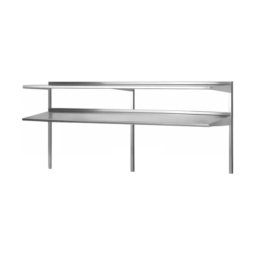Prepline 14" x 92" x 47"H Stainless Steel Double Deck Overshelf
