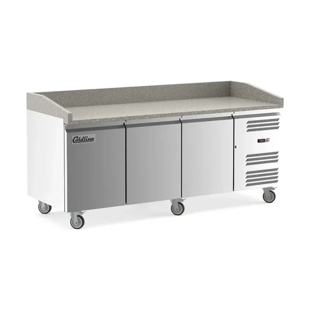 Coldline 80" Pizza Prep Dough Retarder Table with Marble Top, Stainless Steel, 3 Door