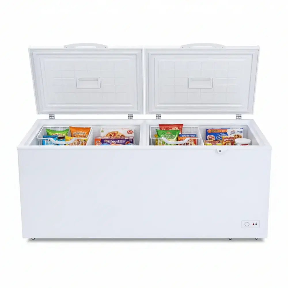 Platinum Frost Series 76" Chest Freezer, 2 Doors, Adjustable Thermostat, 20 Cu.ft, White