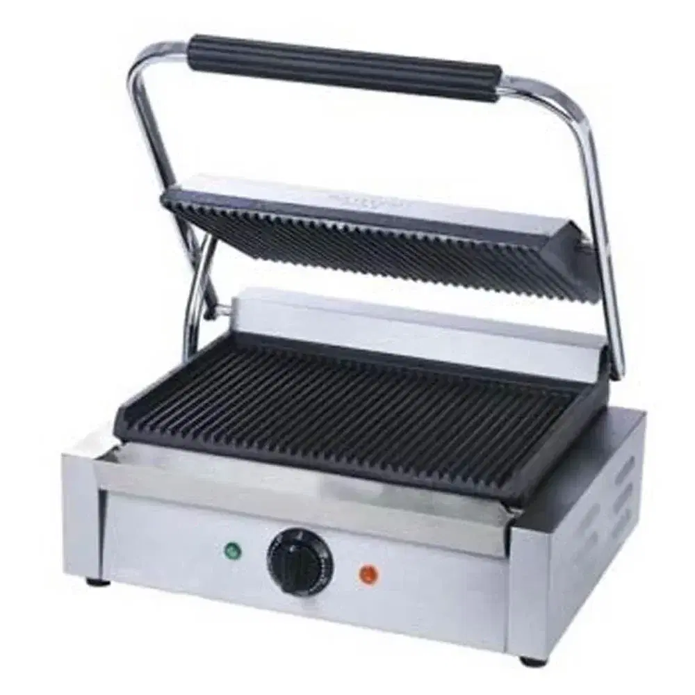 Cookline 16" Sandwich Press & Panini Grill, Grooved Top and Bottom, 120V, 1 Year Warranty