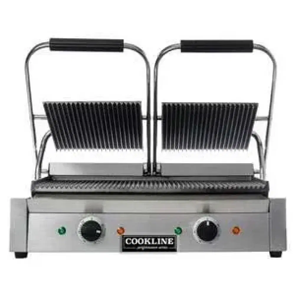 Cookline 22" Sandwich Press & Panini Grill, Grooved Top and Bottom, 120V, 1 Year Warranty