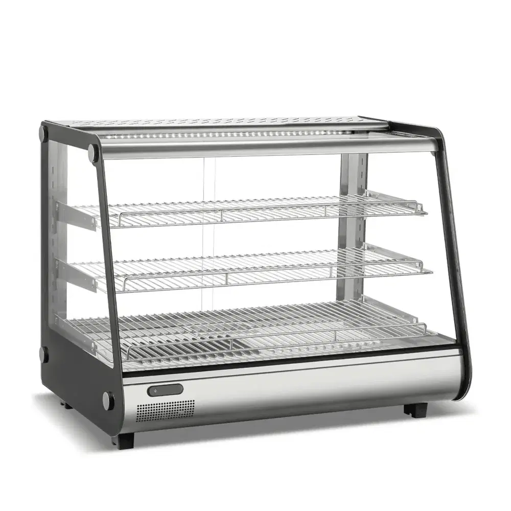 Marchia 34" Heated Countertop Display Case, Stainless Steel, 110-120V