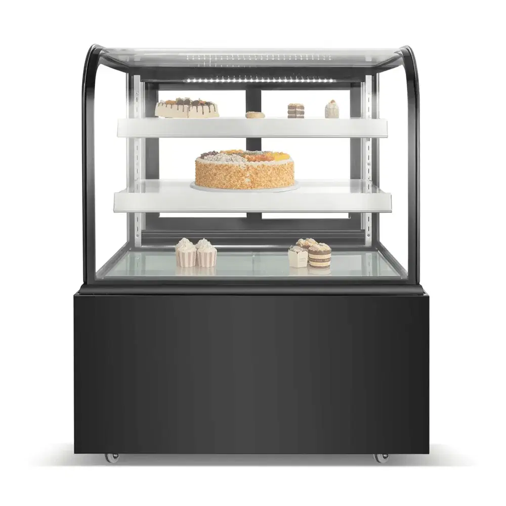ProKitchen Series 36" Curved Glass Refrigerated Bakery Display Case, Black, 110-120V