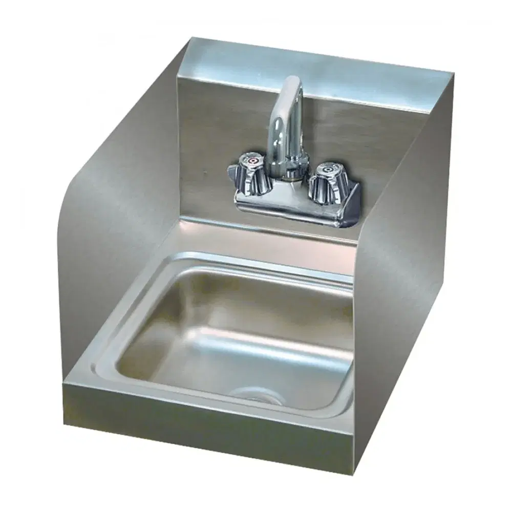 Prepline 12" x 16" Wall Mounted Hand Sink with 2 Side Splash & Faucet