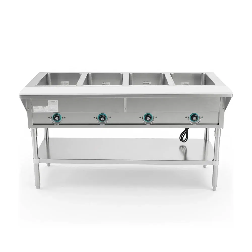ProKitchen Series 60" Electric Hot Food Steam Table with Undershelf, 4 Open Well, 2000W, 110V