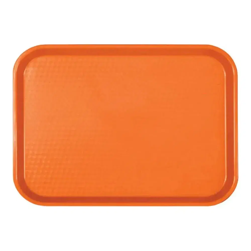 Thunder Group PLFFT1014RR 10-1/2" x 13-5/8" Polypropylene Rectangular Fast Food Tray Orange