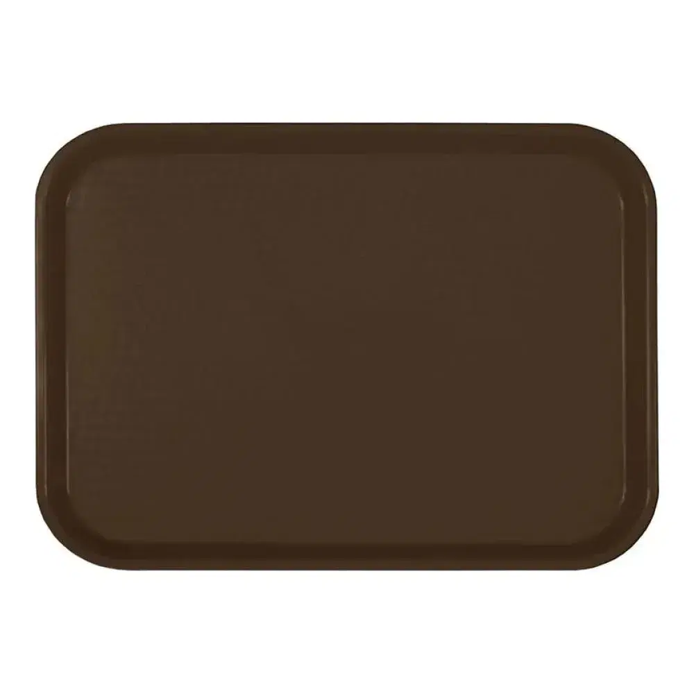 Thunder Group PLFFT1216BR 12" x 16-1/4"  Polypropylene Rectangular Fast Food Tray Brown