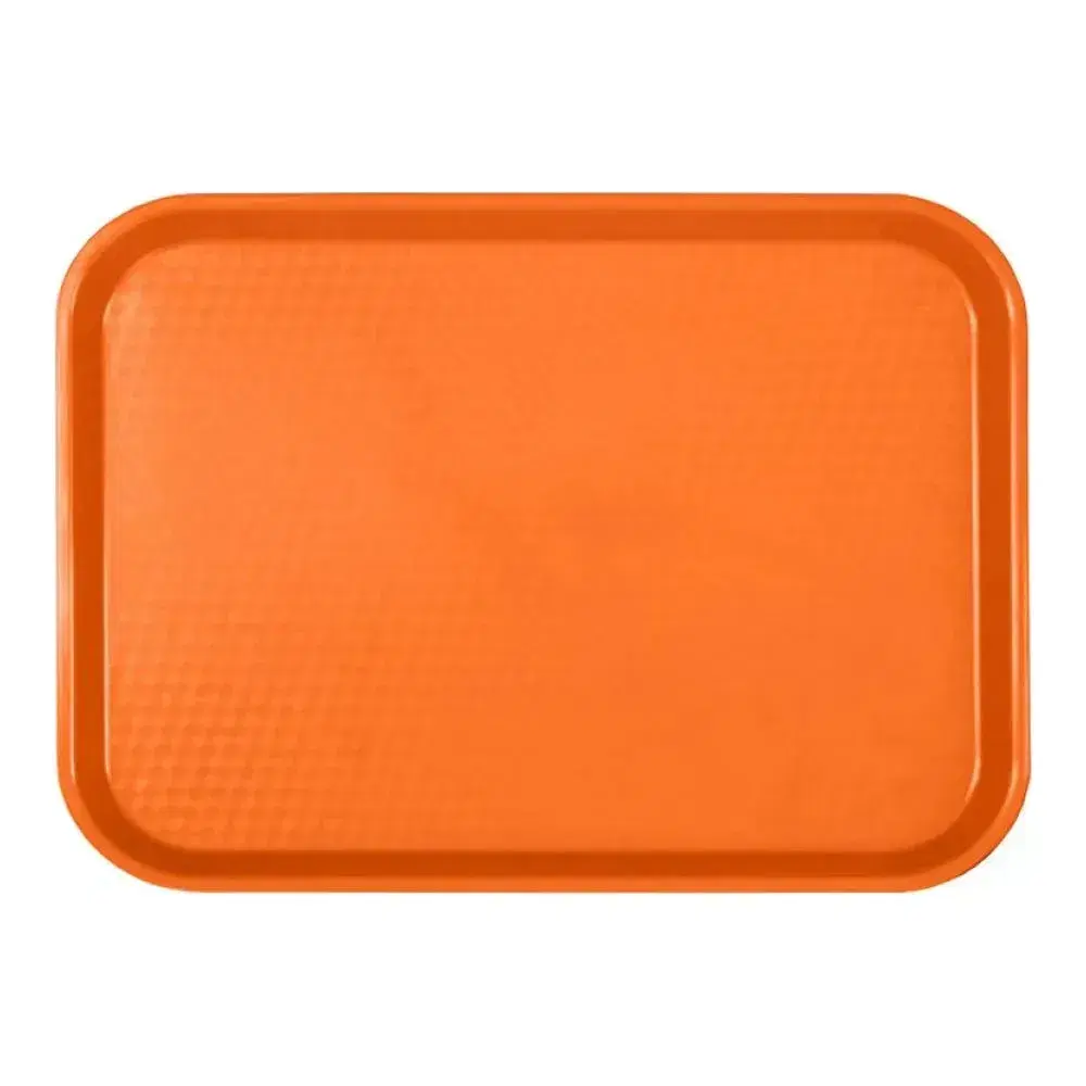 Thunder Group PLFFT1216RR 12" x 16-1/4"  Polypropylene Rectangular Fast Food Tray Orange