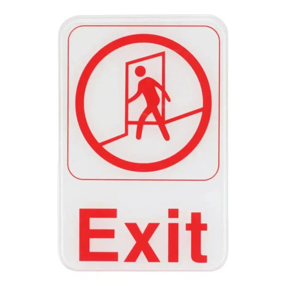 Thunder Group PLIS6907RD 6" x 9" x 1/8" Acrylonitrile Styrene Information Sign with Symbol "Exit"