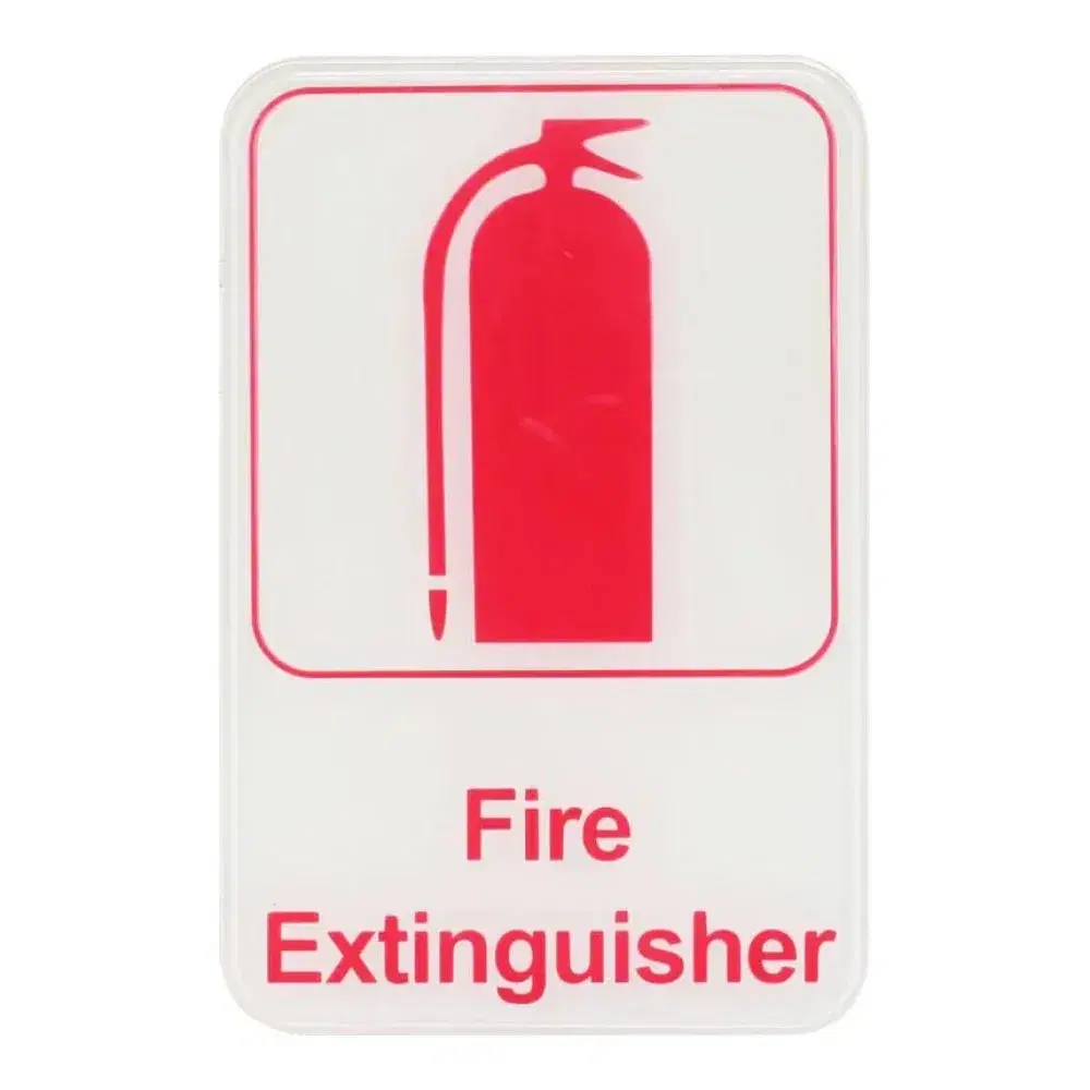 Thunder Group PLIS6913RD 6" x 9" x 1/8" Acrylonitrile Styrene Information Sign with Symbol "Fire Extinguisher"