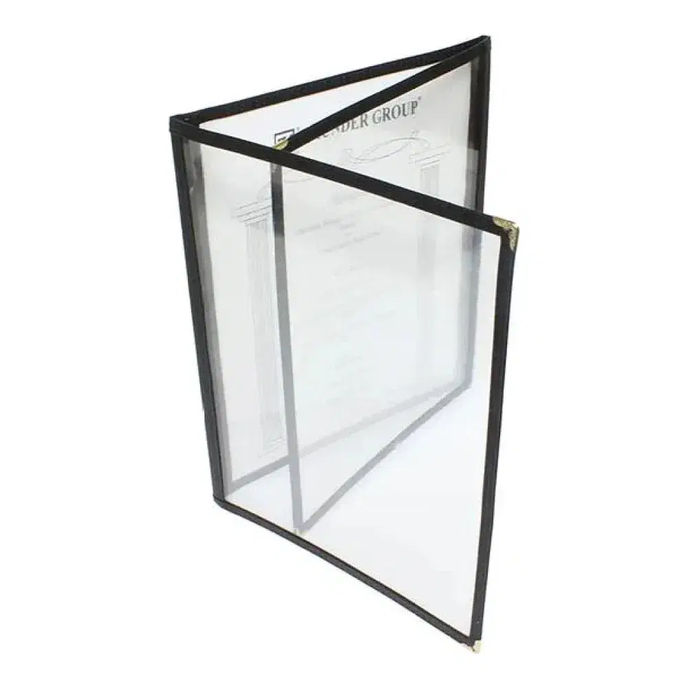 Thunder Group PLMENU-3BL 8.5" x 11" Triple Fold Menu Cover, Black
