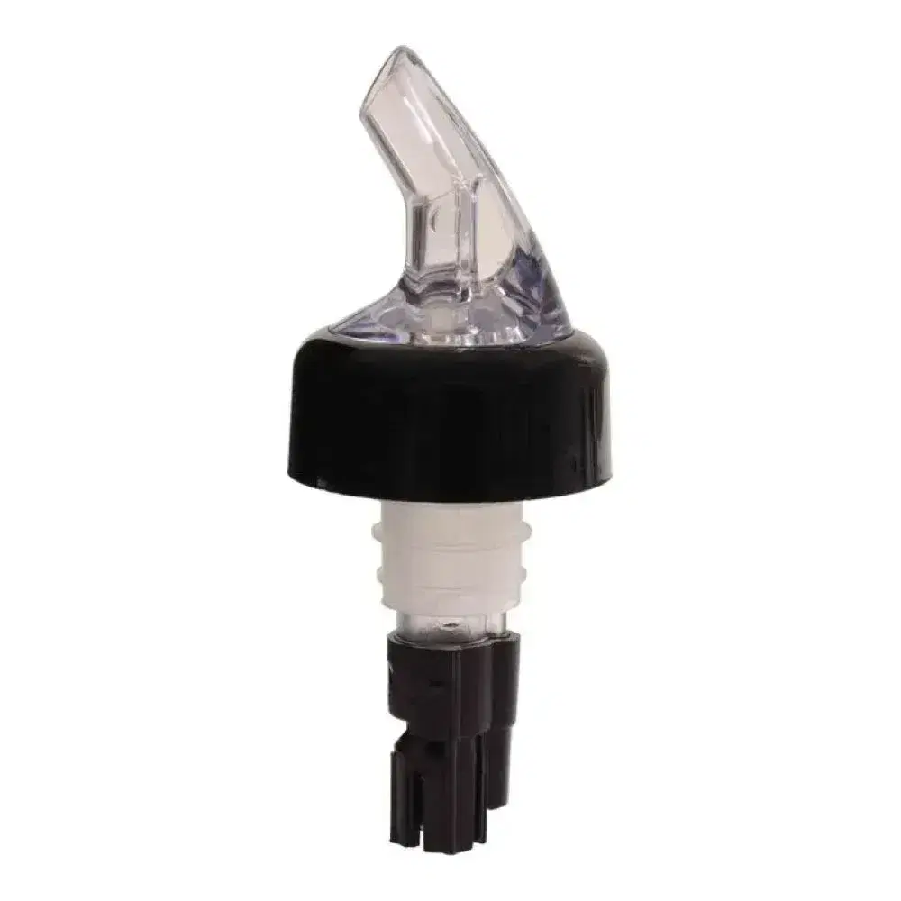 Thunder Group PLPR063C 5/8 oz Measured Liquor Pourer with Black Tail, Black Collar
