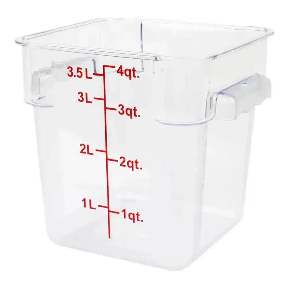 Thunder Group PLSFT004PC 4 Qt Polycarbonate Square Food Storage Container Clear
