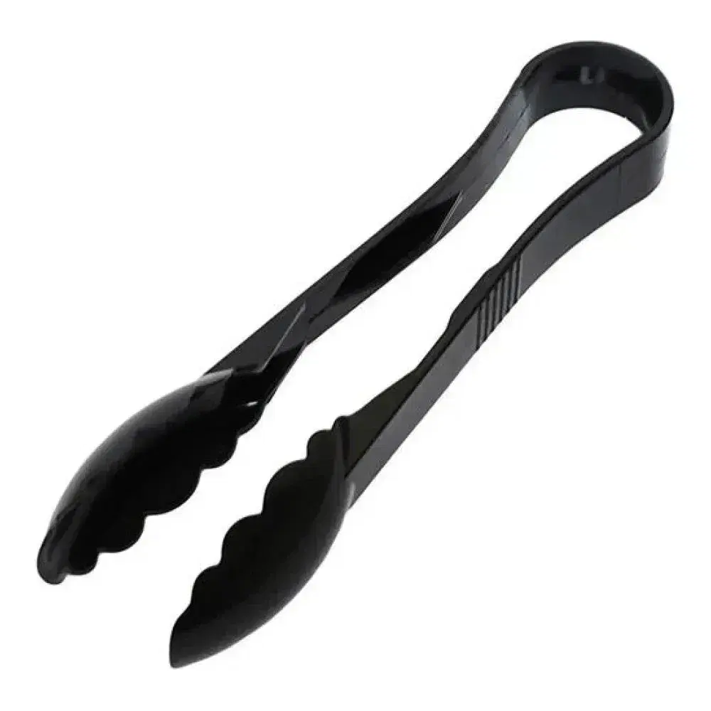Thunder Group PLSGTG009BK 9" Polycarbonate Scallop Grip Tong Black
