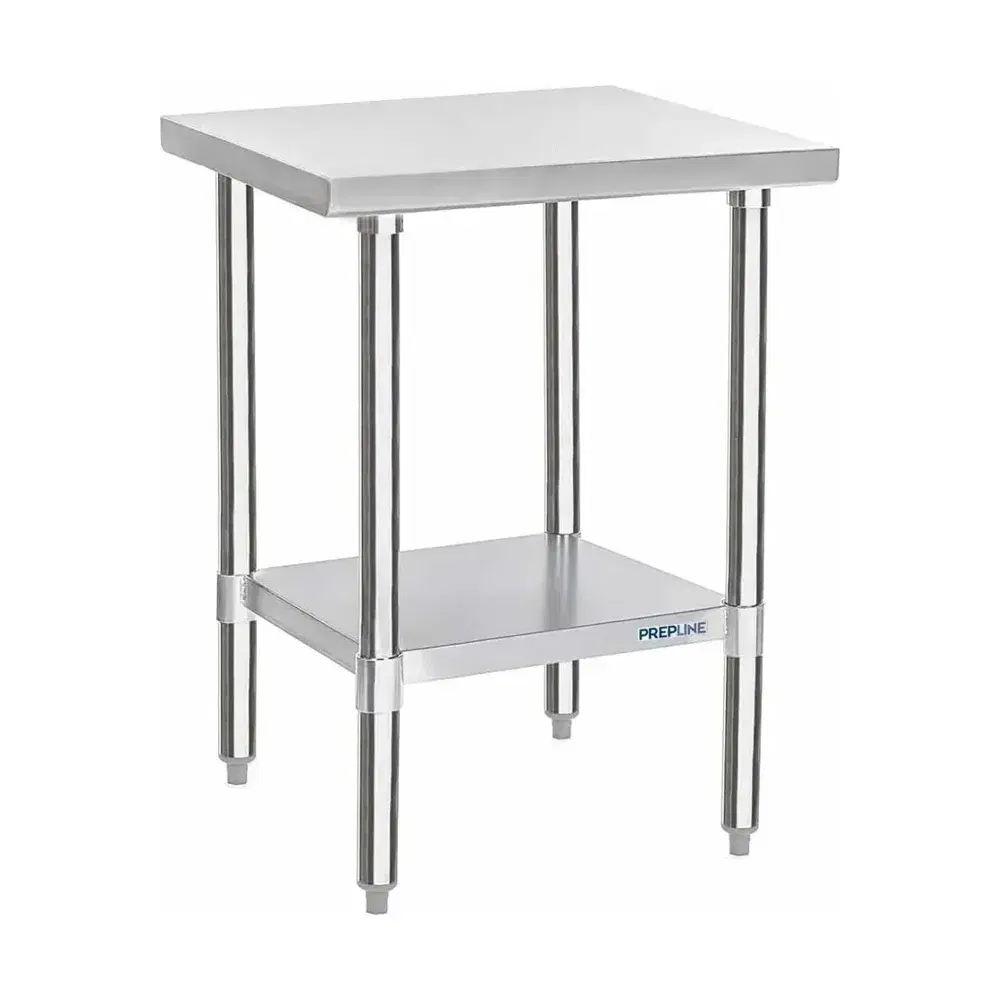 Prepline 18" x 24" 18 Gauge 430 Stainless Steel Work Table with Undershelf