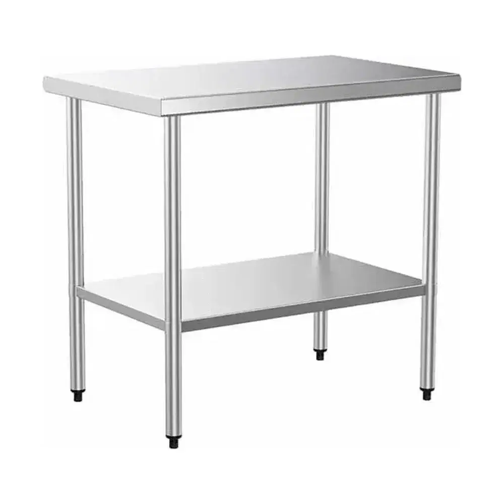 Prepline 18" x 30" 18 Gauge 430 Stainless Steel Work Table with Undershelf