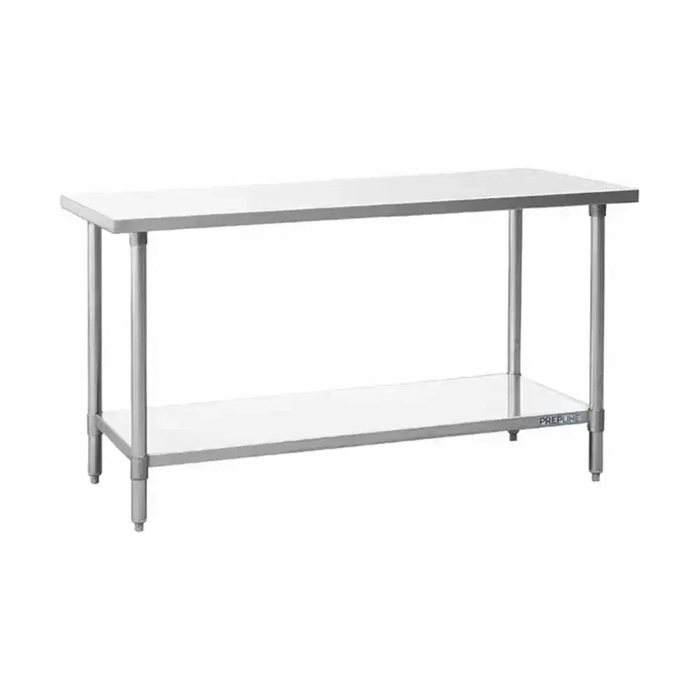 Prepline 18" x 72" 18 Gauge 430 Stainless Steel Work Table with Undershelf