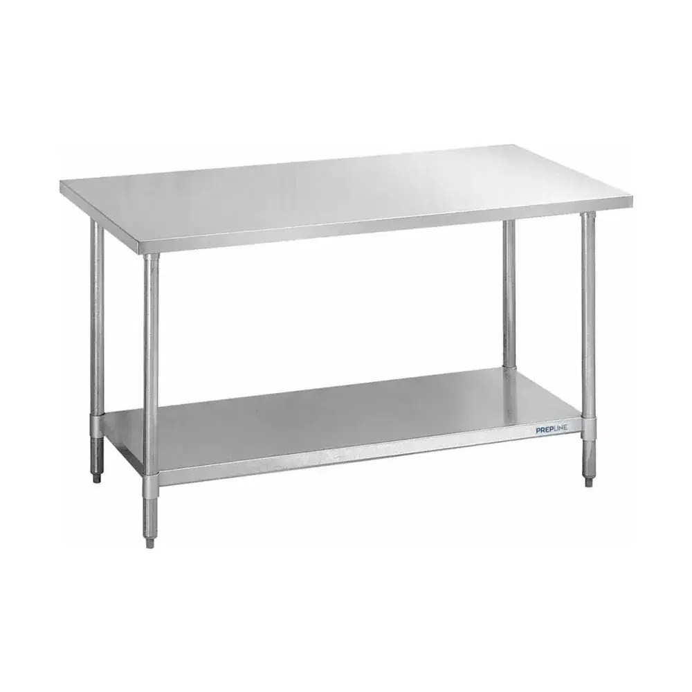 Prepline 24" x 48" 18 Gauge 430 Stainless Steel Work Table with Undershelf
