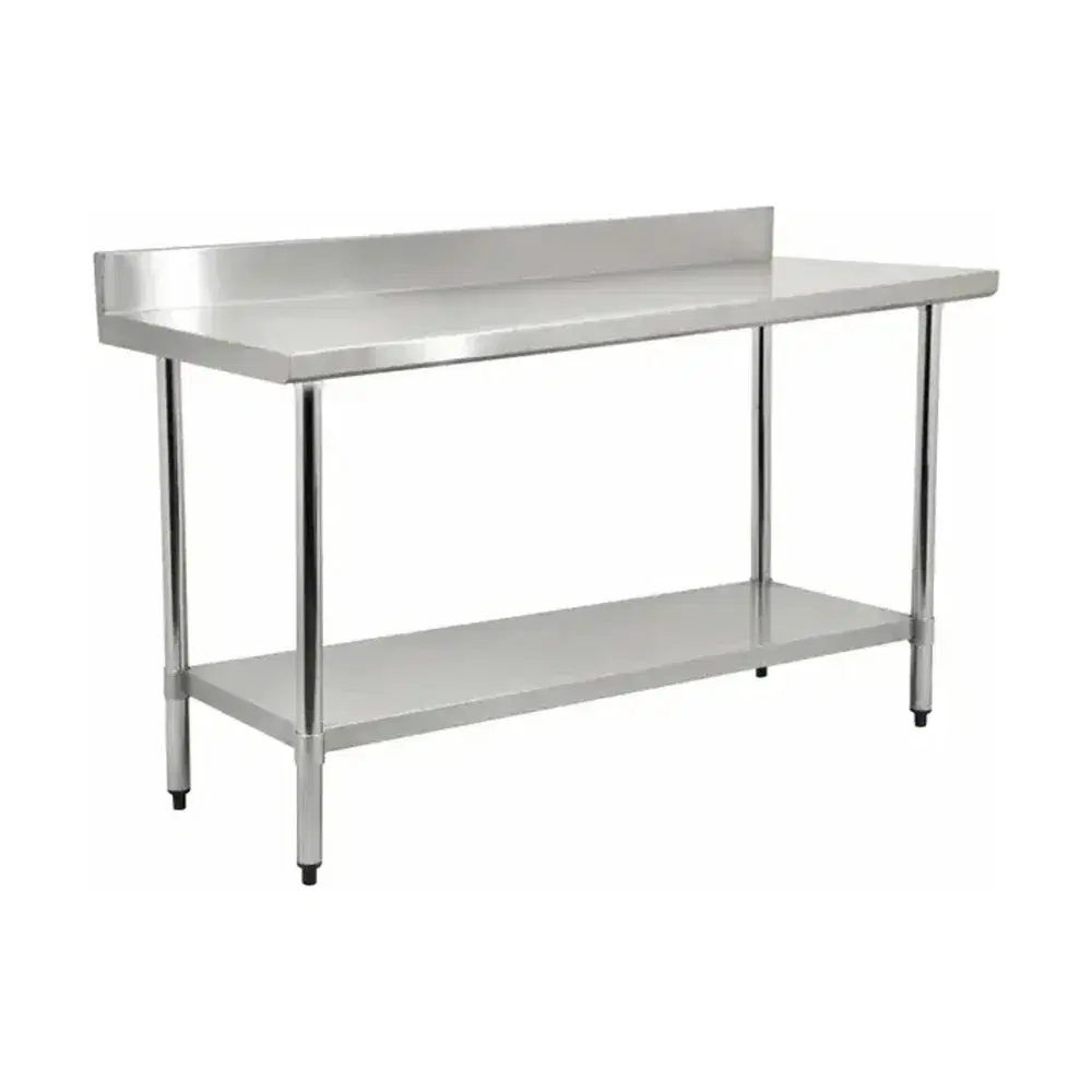 Prepline 24" x 72" Stainless Steel Worktable, 18 Gauge, Undershelf with 4" Backsplash