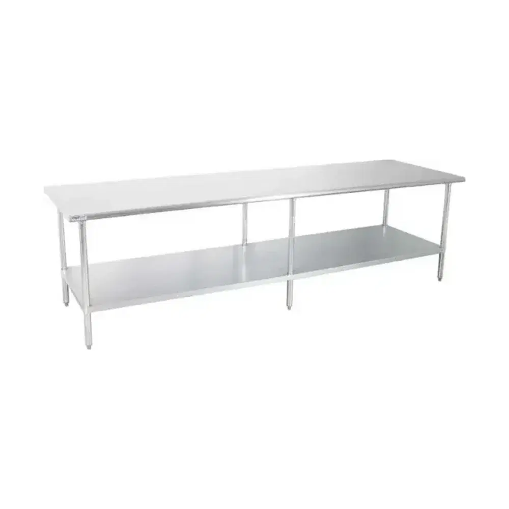 Prepline 24" x 84" 18 Gauge 430 Stainless Steel Work Table with Undershelf