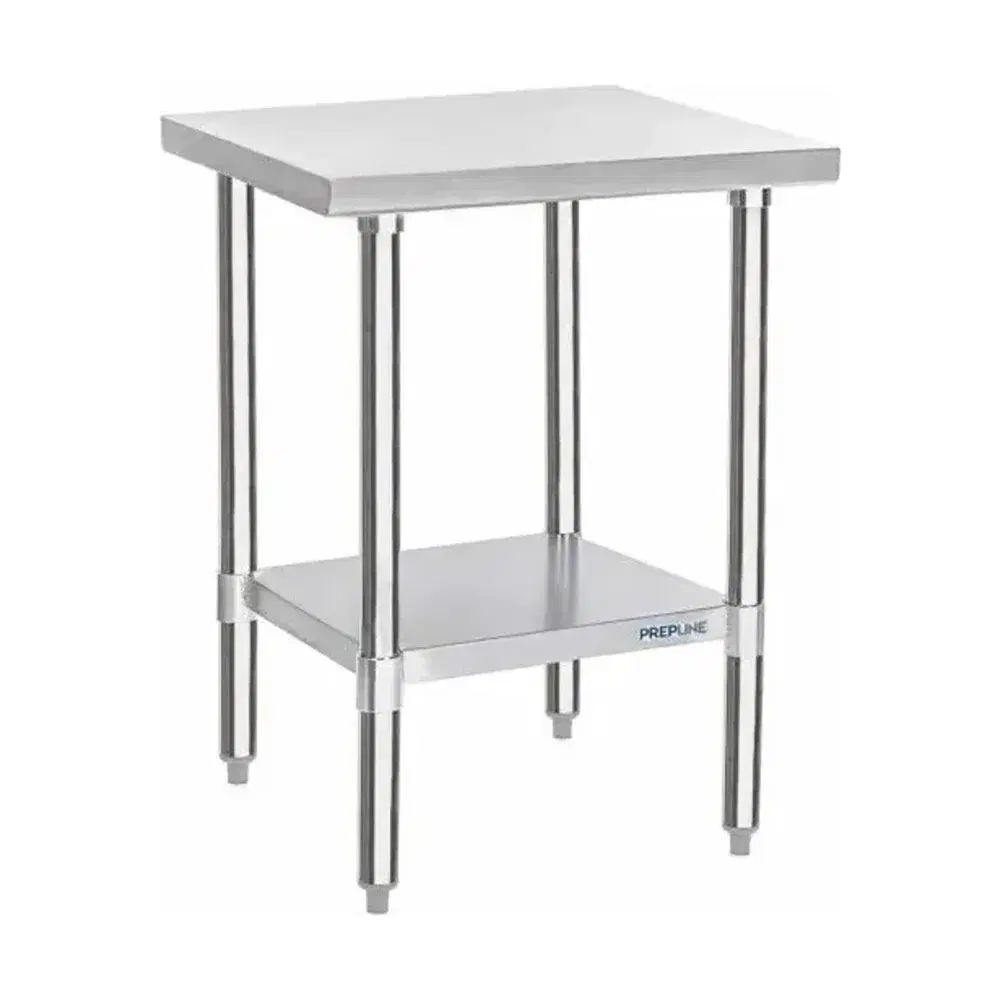 Prepline 30" x 30" 18 Gauge 430 Stainless Steel Work Table with Undershelf