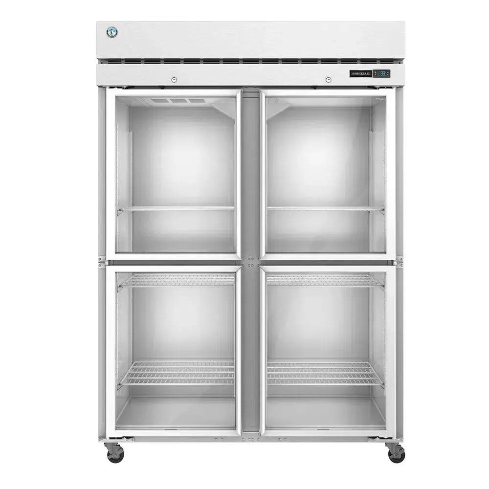 Hoshizaki R2A-HG 55" Steelheart Reach In Refrigerator, 2 Section, Stainless Steel, 4 Left/Right Hinge Glass Doors, 115v