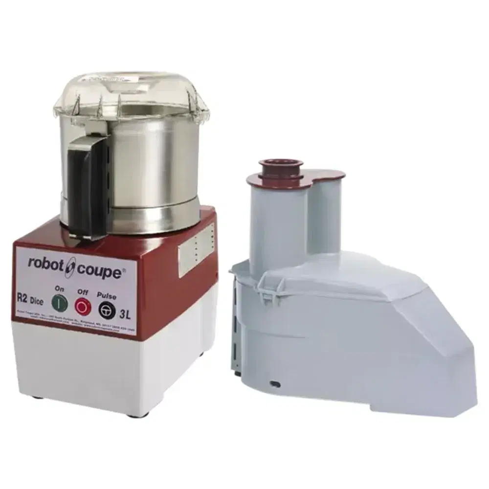 Robot Coupe R2UDICE 3L Food Processor with Stainless Steel Bowl 4 Discs, 2 hp