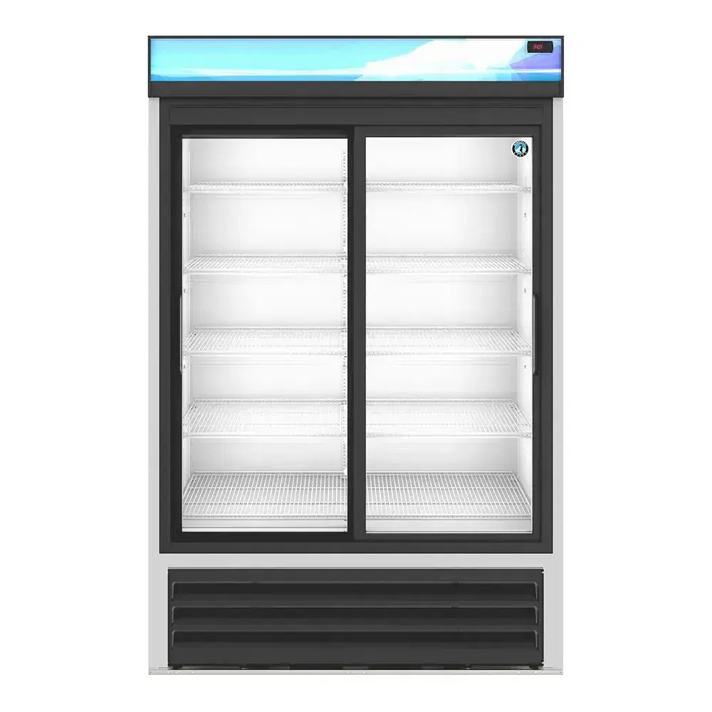 Hoshizaki RM-45-SD-HC 51" Glass Door Merchandiser, 2 Section, Stainless Steel, 2 Sliding Doors, 115v
