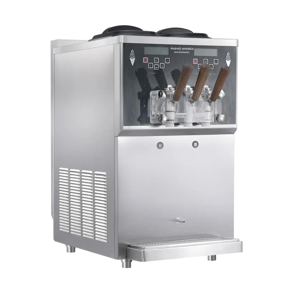 Pasmo America S230F-T Twin Twist Table Top Soft Serve Freezer, 2 Flavors + Twist, 14.53 Gal/Hr, 220V
