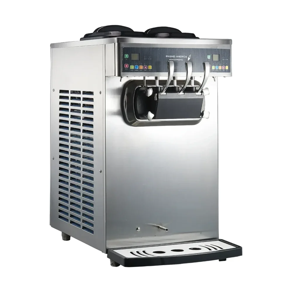 Pasmo America S230F Twin Twist Table Top Soft Serve Freezer, 2 Flavors + Twist, 7.93 Gal/Hr, 220V