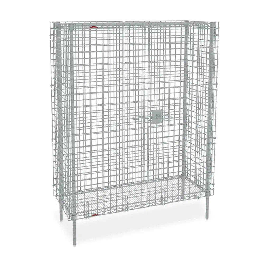 Metro SEC55C Chrome Stationary Wire Security Cabinet 50" x 27" x 66"
