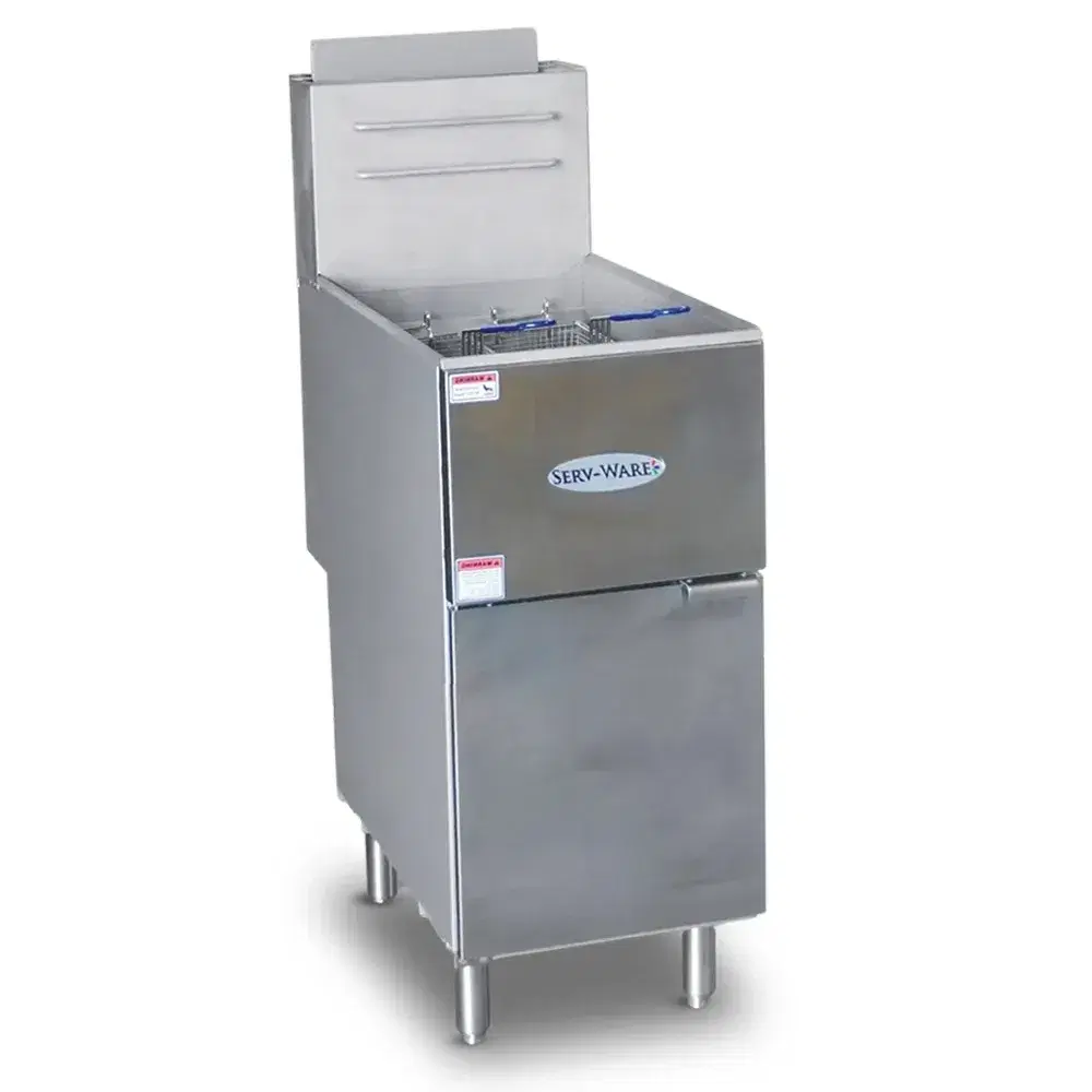 Serv-Ware SGF-40N 15.5" Commercial Fryer, 3 Tube, Stainless Steel, Natural Gas, 30,000 BTU/H