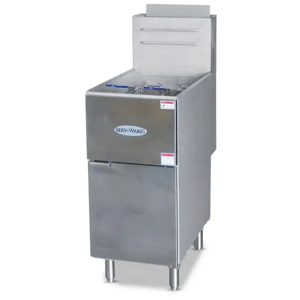 Serv-Ware SGF-50N 16" Commercial Fryer, 4 Tube, Stainless Steel, Natural Gas, 120,000 BTU/H