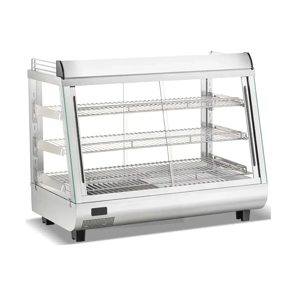 Marchia 34" Dual Access Heated Countertop Display, Stainless Steel, 120V, 1-Year Warranty