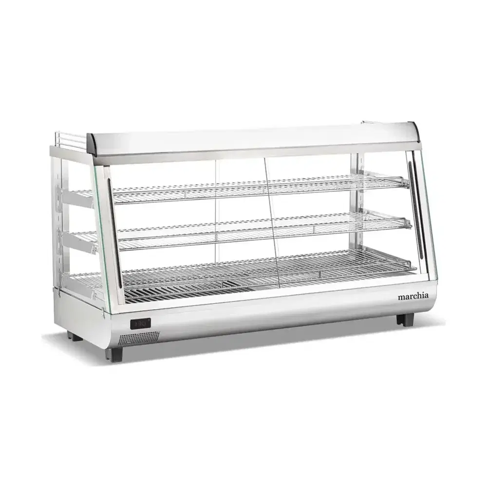 Marchia 48" Heated Countertop Display, Stainless Steel, Dual Access, 120V, 1 Year Warranty