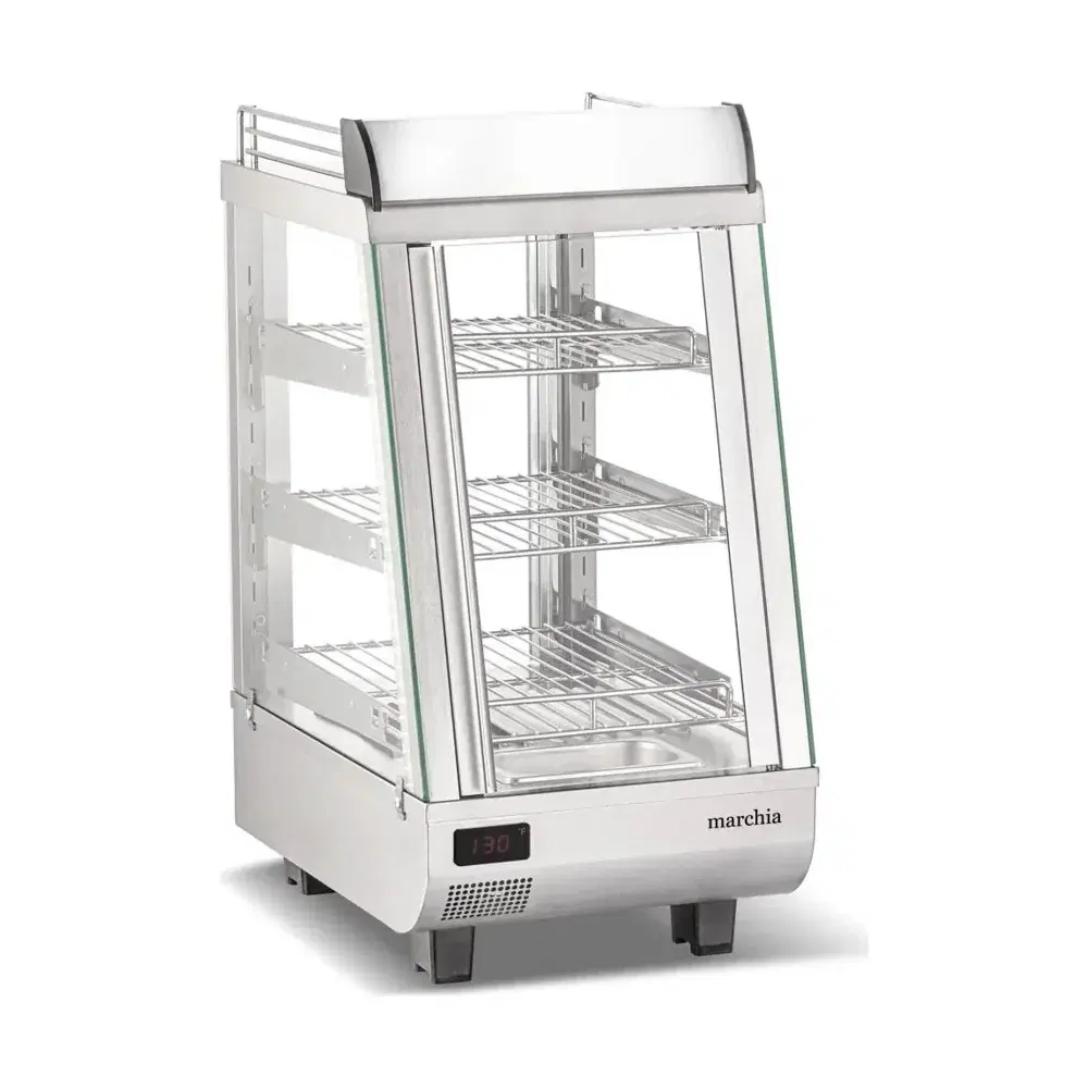 Marchia 14" Stainless Steel Heated Countertop Display, 120V, 1 Year Warranty