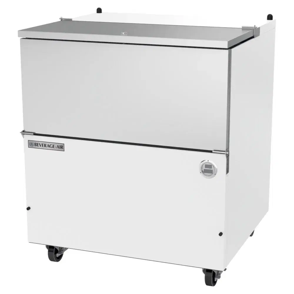 Beverage-Air SM34HC-W-02 34" Milk Cooler with Stainless Steel Interior, 1 Sided, White