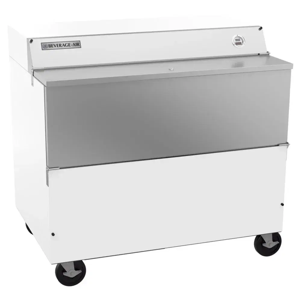 Beverage-Air SMF49HC-1-W-02 49" Forced Air Milk Cooler 1 Sided, Stainless Steel Interior, White