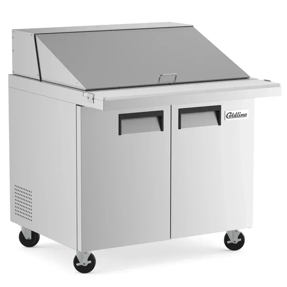 Coldline 36" Mega Top Sandwich / Salad Prep Table, Stainless Steel, 2 Door, 15 Pans, 1 Year Warranty