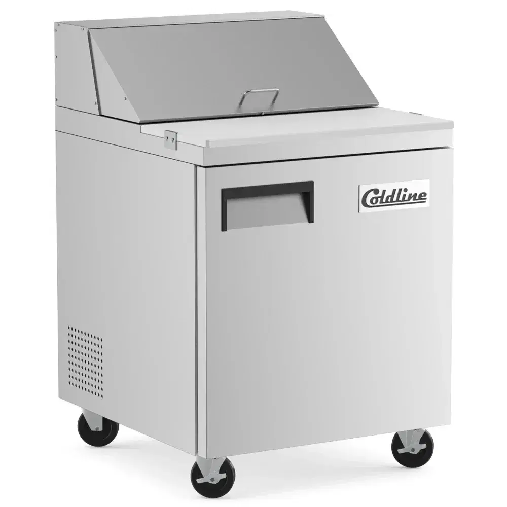 Coldline 27" Sandwich / Salad Prep Table, Stainless Steel, 1 Door, 8 Pans, 1 Year Warranty